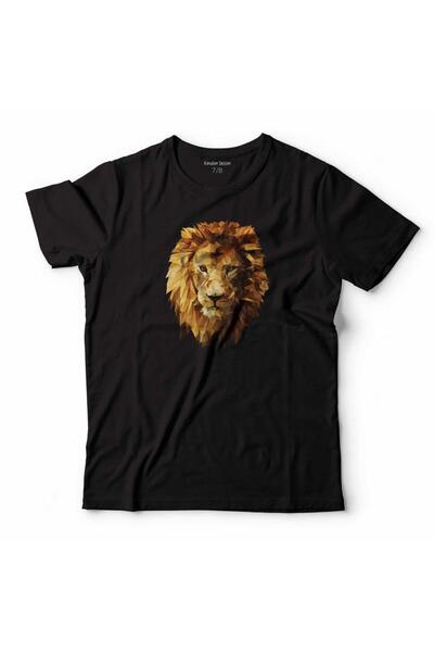 Kendim Seçtim Tricou pentru copii cu siluetă cap de leu cu coamă galbenă