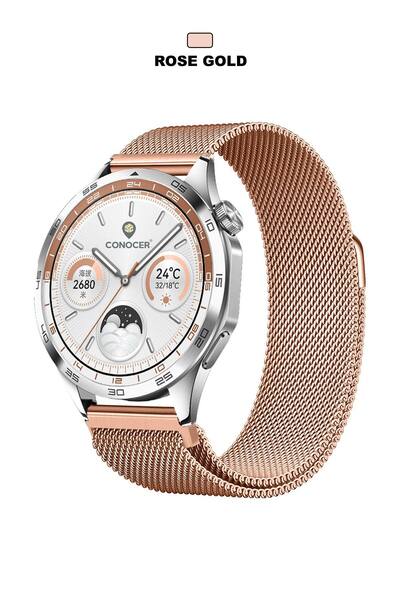 CONOCER Samsung Galaxy Watch 3 (45mm) - Watch 1 (46mm) Uyumlu Milano Metal Ha...