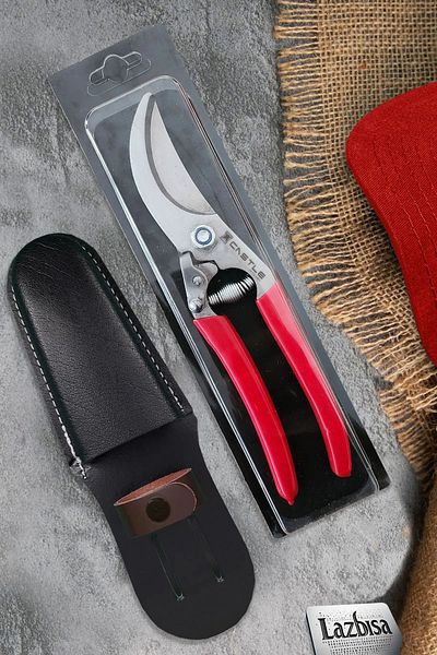 LAZBİSA Lz-K9 Set of 2 - Pruning Shears, Vineyard Scissors and Leather Cover