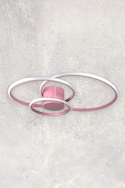 LEGACY Sole Modern Tasarım Pembe Renk Salon - Çocuk Odası - Hol Beyaz Led 3 Lü Avize