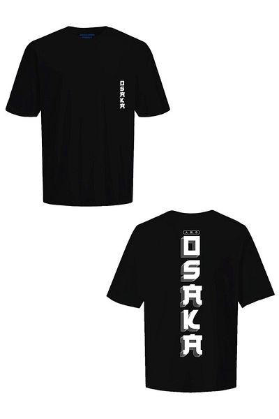 Jack & Jones Tricou negru pentru bărbați Jack Jones - Logo OSAKA