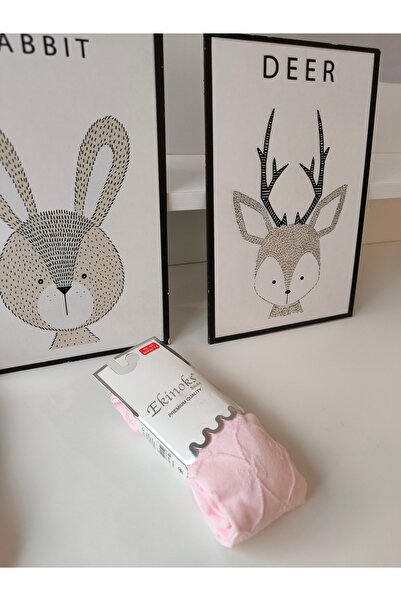 Monkabox Açık Pembe Pamuklu Kilotlu Çorap 1 Adet