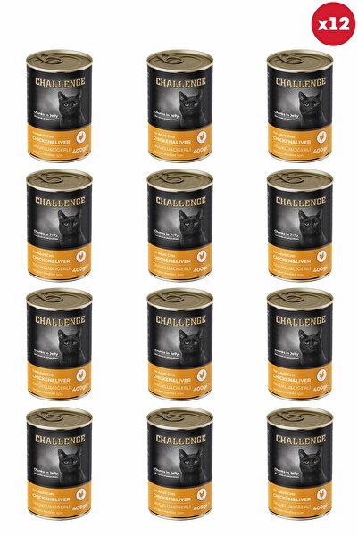 Challenge Tavuklu Ciğerli Yetişkin Kedi Konservesi 400 gr X 12 Adet