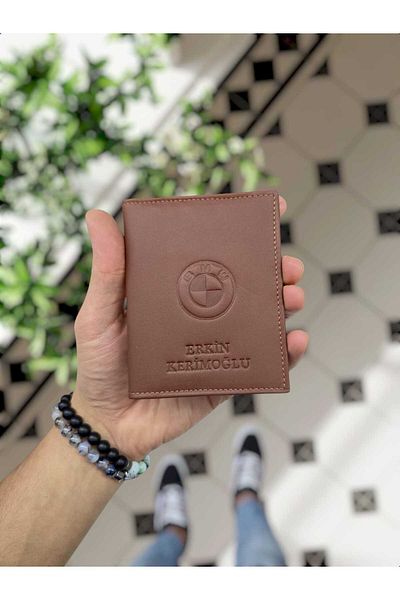 VİSSO 1904 Bmw Car License Cover - Genuine Leather & Bitter Brown Napa Bag
