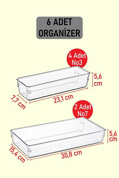 color house Σετ 6 Modular Organizer - 2 μεγέθη για κουτάλες και 4 μεγέθη για κουτάλια