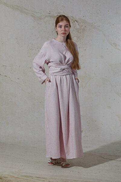 ZÜLAYS Bağlamalı Müslin Etek Takım Bordo