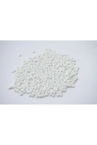 Safir Tuhafiye 10 Grams - 3 mm White Plastic Sand Beads, Jewelry Making Beads