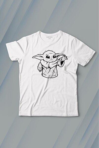 Kendim Seçtim Dječja majica Baby Yoda Star Wars Mandalorian Silueta Štampano ...