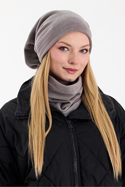 Butikgiz Set de guler pentru gât, gri, 100% micro fleece, cu două straturi de iarnă