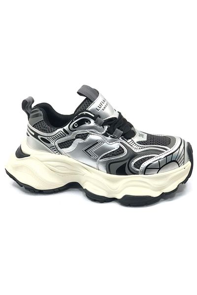Lufian 122230017   Arıana Unisex Δερμάτινο Sneaker - ΓΚΡΙ Αθλητικά Παπούτσια
