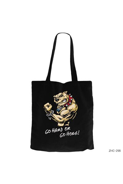 Z zepplin Black Fitness Hardline Dog Canvas Tote Bag
