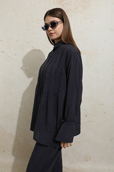 ZÜLAYS Nervürlü Gömlek Takım Koyu Lacivert