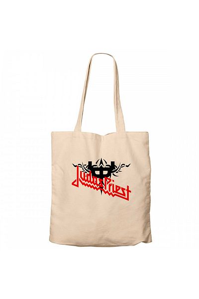 Z zepplin Λογότυπο και φιγούρα Judas Priest Cream Canvas Tote Bag
