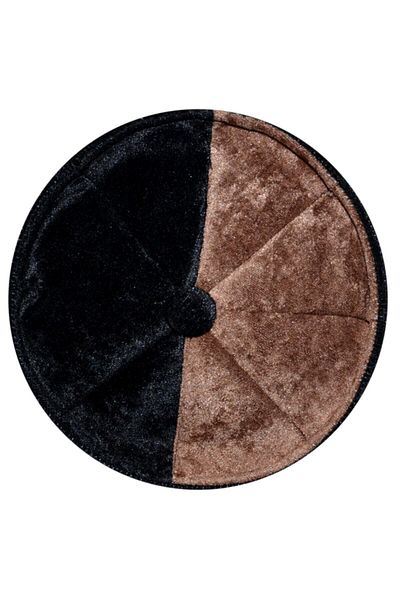 şahinbak Black Brown Velvet Skullcap, Black Fes, Brown Hat Black Beret, Skullcap, Black Skullcap T090