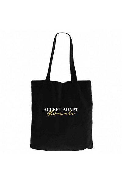Z zepplin Accept Adapt Advocate Text Black Canvas Tote Bag