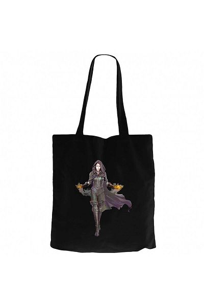 Z zepplin The Witcher Yennefer Black Canvas Tote Bag