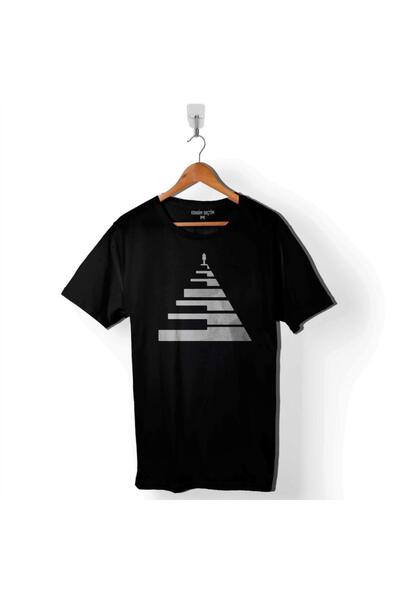 Kendim Seçtim Kravat Piyano Tuşları Piano Tıe Baskılı Tişört Unisex T-shirt