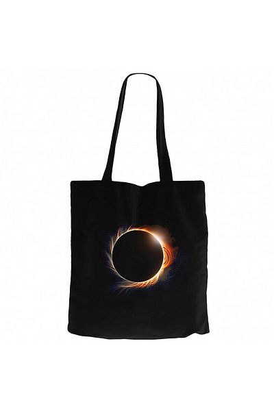 Z zepplin Solar Eclipse Black Canvas Tote Bag