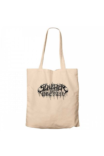 Z zepplin Slaughter to Prevail Logo Cream Zippered Cloth Bag Gabardine
