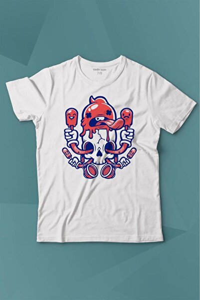 Kendim Seçtim Icecream Skull Ice Cream Skull Street Wear Štampano T-Shirt za ...