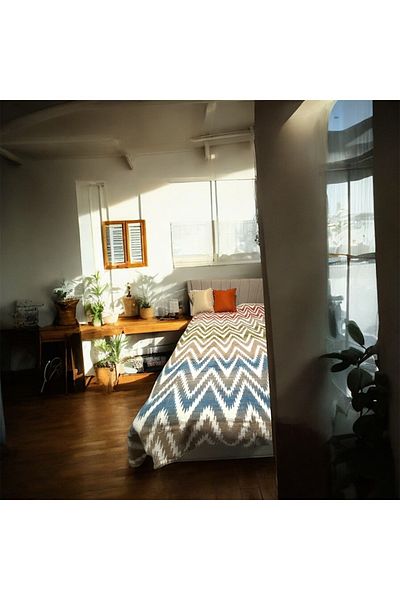 ESTTEKS 100% Cotton Single Blanket 150X200Cm Geometric Pattern