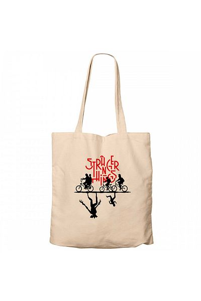 Z zepplin Stranger Things Shadow Cream Zippered Cloth Bag Gabardine