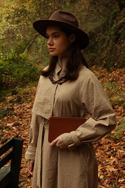 ZÜLAYS Yarım Rüzgarlıklı Paraşüt Elbise Camel