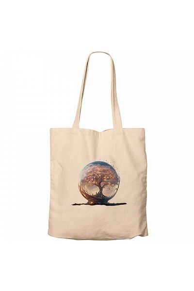 Z zepplin Δέντρο που μεγαλώνει στο Snow Gobe Cream Canvas Tote Bag