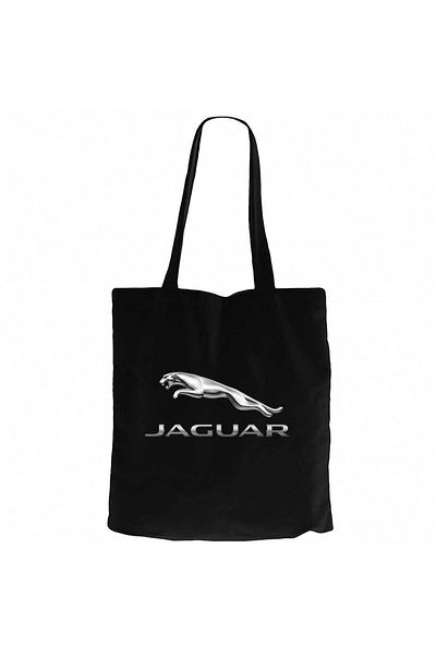 Z zepplin Λογότυπο Jaguar Ασημί Μαύρη υφασμάτινη τσάντα με φερμουάρ Gabardine