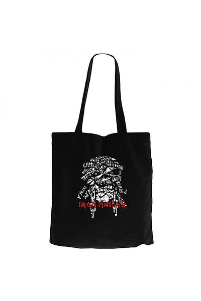 Z zepplin Iron Maiden Long Sleeve Black Canvas Tote Bag