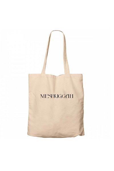 Z zepplin Meshuggah Logo Text Cream Zippered Cloth Bag Gabardine