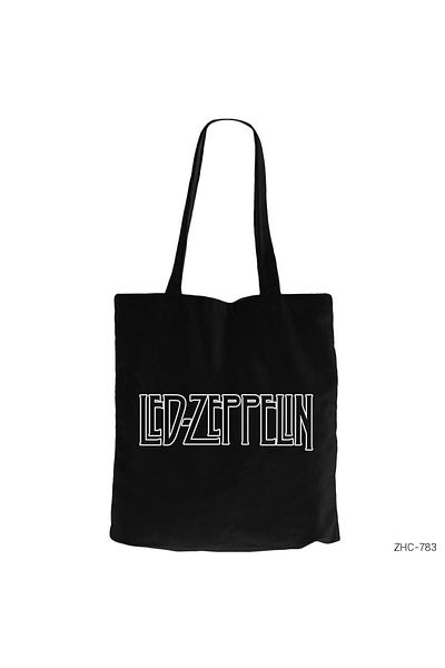Z zepplin Led Zeppelin Outline Black Canvas Tote Bag