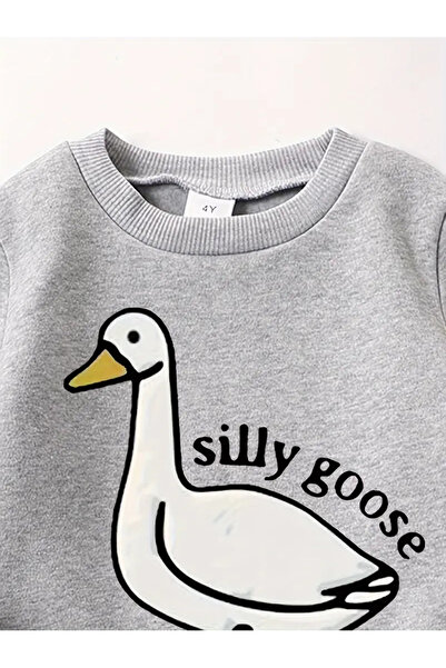 Genel Markalar Goose BASKILI UNISEX PAMUKLU ÇOCUK EŞOFMAN TAKIMI
