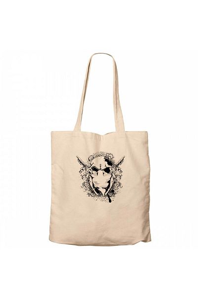 Z zepplin Armed Skeleton Gangsta Cream Canvas Tote Bag