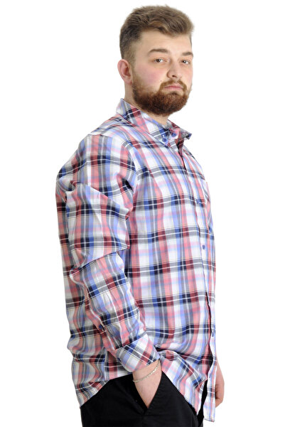 ModeXL Чоловічий плед Сорочка з довгим рукавом Mode Xl великого розміру 23300 Sand Black