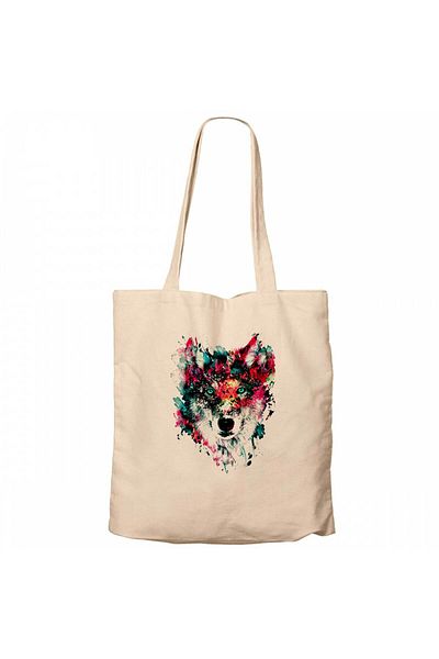 Z zepplin Wolf Color Black Canvas Tote Bag