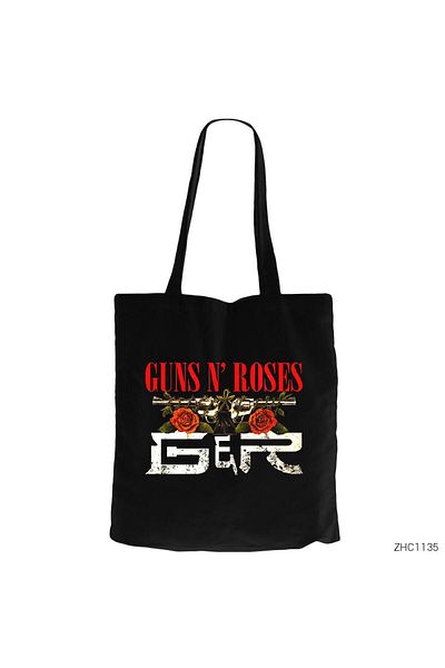 Z zepplin Guns n Roses Guns Black Canvas Tote Bag