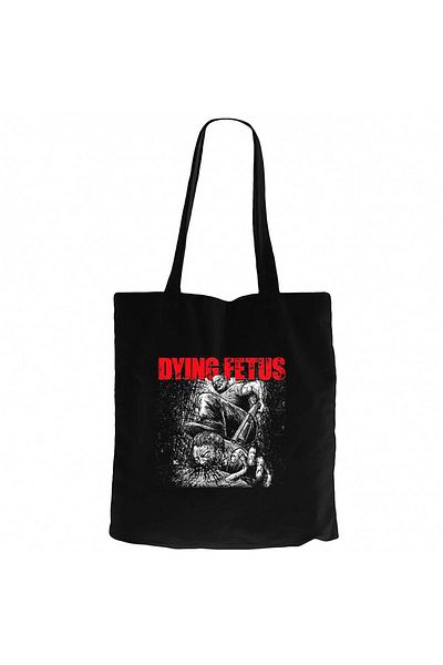 Z zepplin Dying Fetus Descend into Depravity Μαύρη υφασμάτινη τσάντα με φερμουάρ Gabardine