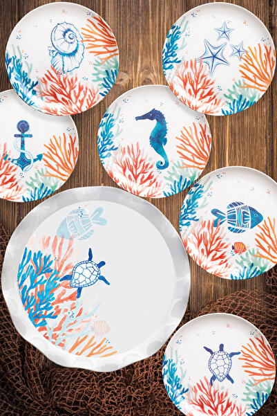 nazen MimHome Balerin Pasta Sunumu/7 Parça Akvaryum Karetta:Ev Mutfak Çocuk,Kek Pasta Servis/6 Kişilik