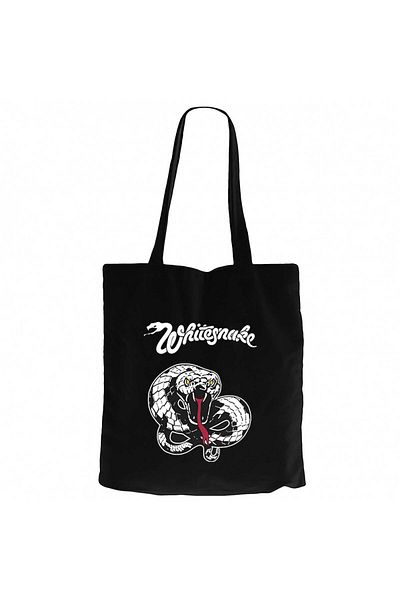 Z zepplin Whitesnake Trouble Black Canvas Tote Bag