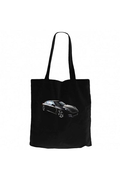 Z zepplin Porsche Panamera Black Canvas Tote Bag