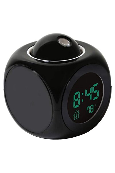 Generic Digital alarm clock LCD display with temperature display in black