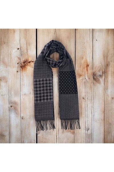 Sarar Model geometric pe două fețe negru-gri Kaşkol KL-18