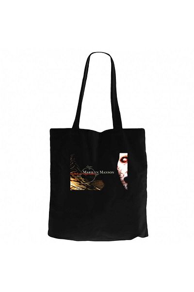 Z zepplin Marilyn Manson Antichrist Superstar Black Canvas Tote Bag