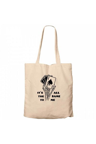 Z zepplin Motörhead Ace of Spades Skull Cream Zipper Cloth Bag Gabardine