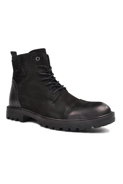 AYAKMOD Μαύρα ανδρικά μποτάκια Nubuck