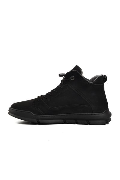AYAKMOD Μαύρα ανδρικά μποτάκια Nubuck