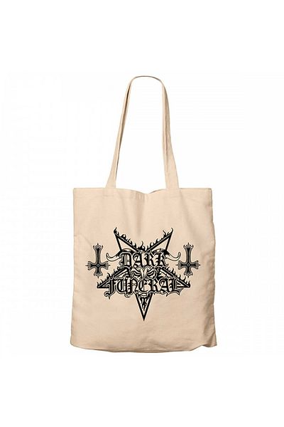 Z zepplin Dark Funeral Logo Cream Zipper Cloth Bag Gabardine