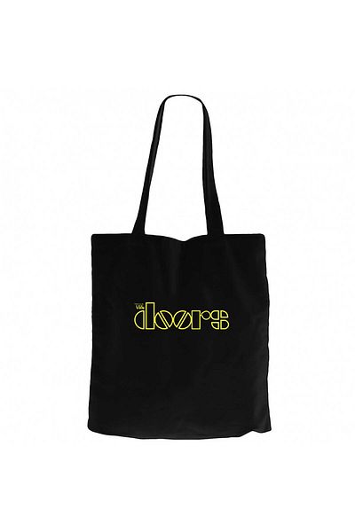 Z zepplin The Doors Logo Yellow Black Canvas Tote Bag
