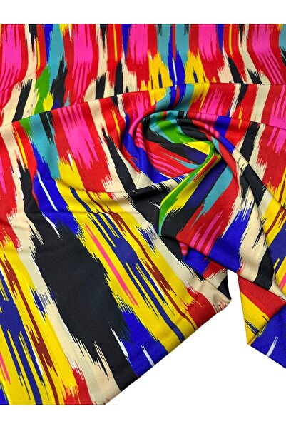 ipekkumaş قميص من قماش الكريب بنمط ملون، يتم بيع منتجنا قطعة واحدة 1 متر